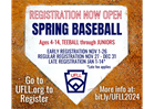 SPRING BASEBALL Registration is Open!